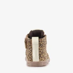 Groot Leren meisjes veterschoenen met panterprint bruin Outlet