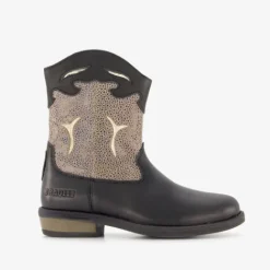 Braqeez Leren meisjes western boots zwart New