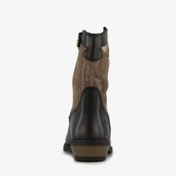 Braqeez Leren meisjes western boots zwart goud New