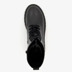 Harper Leren veterboots met dikke zool zwart Online