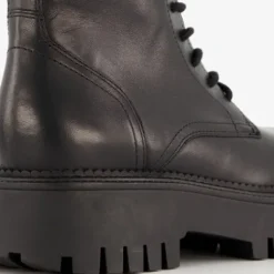 Harper Leren veterboots met dikke zool zwart Online