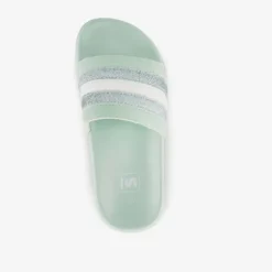 Scapino Meisjes badslippers met glitters mintgroen Outlet