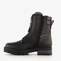 Blue Box Meisjes biker boots met strass steentjes zwart