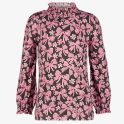 TwoDay Meisjes coltrui met strikjes zwart roze Clearance