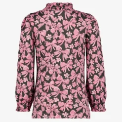 TwoDay Meisjes coltrui met strikjes zwart roze Clearance