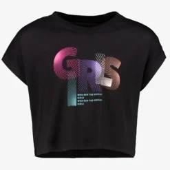 Osaga Meisjes cropped sport T-shirt zwart Best