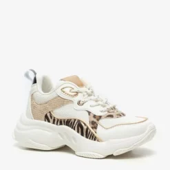 Blue Box Meisjes dad sneakers met tijgerprint New