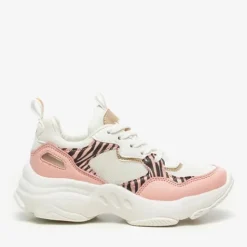 Blue Box Meisjes dad sneakers wit roze zebraprint Sale