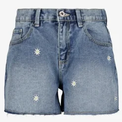 TwoDay Meisjes denim short met madeliefjes Discount
