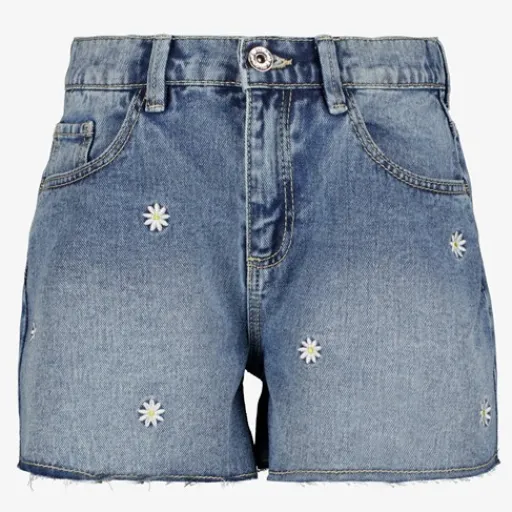 TwoDay Meisjes denim short met madeliefjes Discount