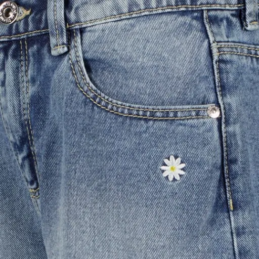 TwoDay Meisjes denim short met madeliefjes Discount