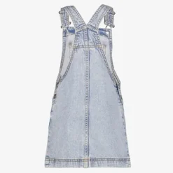 TwoDay Meisjes denim tuinjurk met bloemetjes New