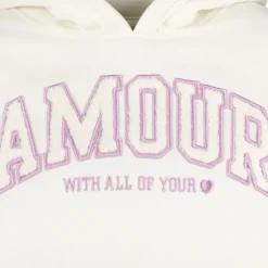 TwoDay Meisjes hoodie met opdruk en teddy details beige