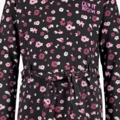 TwoDay Meisjes jurk met bloemenprint zwart roze Clearance
