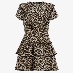 MyWay Meisjes jurk met luipaardprint en ruches Sale