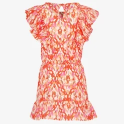 TwoDay Meisjes jurk met print roze oranje Sale