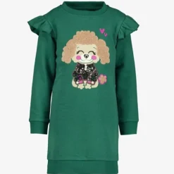 TwoDay Meisjes jurk met ruches groen Hot