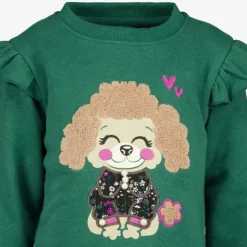 TwoDay Meisjes jurk met ruches groen Hot