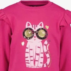 TwoDay Meisjes jurk met ruches roze Hot