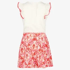 TwoDay Meisjes jurk wit met roze print Best