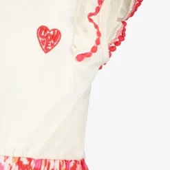 TwoDay Meisjes jurk wit met roze print Best