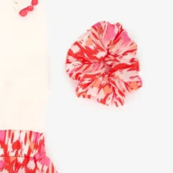 TwoDay Meisjes jurk wit met roze print Best