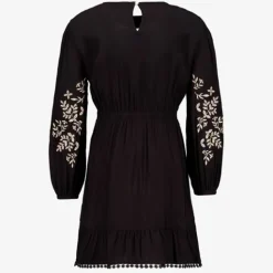 TwoDay Meisjes jurk zwart met geborduurde details Discount