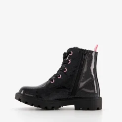 Blue Box Meisjes lak veterboots zwart met glitters Clearance