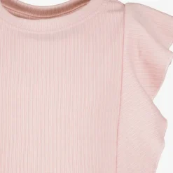 TwoDay Meisjes rib top met ruches lichtroze Online