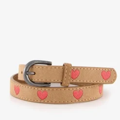 Scapino Meisjes riem met hartjes bruin New