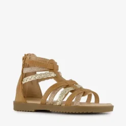 Blue Box Meisjes sandalen cognac met glitter Outlet