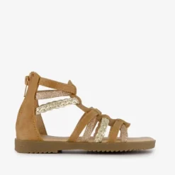 Blue Box Meisjes sandalen cognac met glitter Outlet
