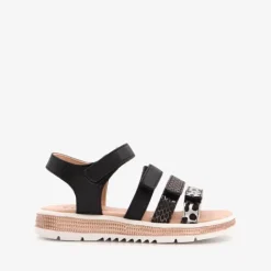 Blue Box Meisjes sandalen met luipaardprint zwart Clearance