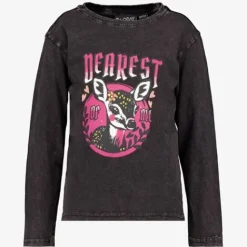 TwoDay Meisjes shirt met opdruk zwart Outlet