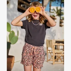TwoDay Meisjes short met print oranje roze Best