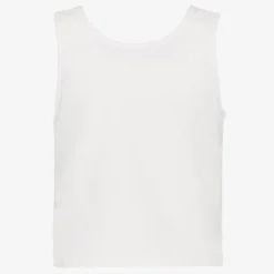 Name it Meisjes singlet met knoop en opdruk wit Discount
