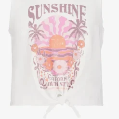 Name it Meisjes singlet met knoop en opdruk wit Discount