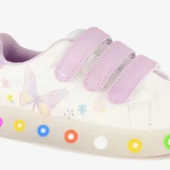 Blue Box Meisjes sneakers met lichtjes wit roze