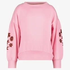TwoDay Meisjes sweater geborduurde mouwen roze