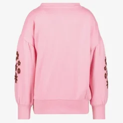 TwoDay Meisjes sweater geborduurde mouwen roze