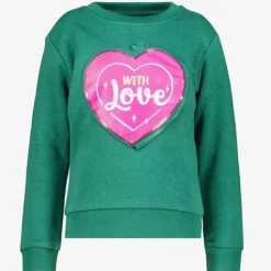 TwoDay Meisjes sweater met hartje groen Hot