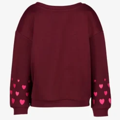 TwoDay Meisjes sweater met hartjes bordeaux rood