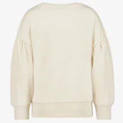 TwoDay Meisjes sweater met roze borduursels beige