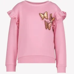 TwoDay Meisjes sweater met vlinders en ruches New