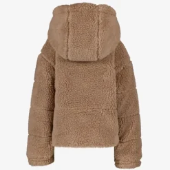 TwoDay Meisjes teddy jas met capuchon lichtbruin Clearance