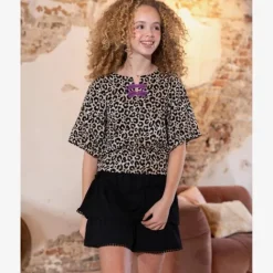 MyWay Meisjes top met strikjes en luipaardprint Sale