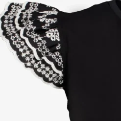 TwoDay Meisjes top met vlindermouwtjes zwart Hot