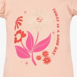 TwoDay Meisjes T-shirt met bloem roze Best