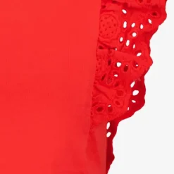 TwoDay Meisjes T-shirt met broderie mouwen rood Sale