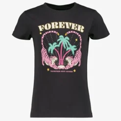 TwoDay Meisjes T-shirt met frontprint zwart Hot